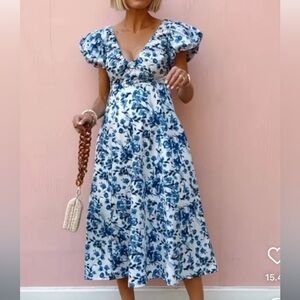 Abercrombie and Fitch blue floral dress